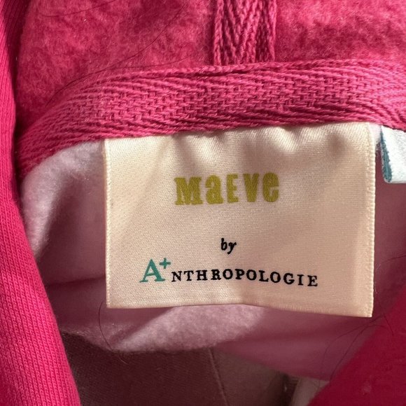 Maeve By Anthropologie Hoodie Sweatshirt Size 3X Chevron Colorblock Hot Pink Red - Picture 7 of 8
